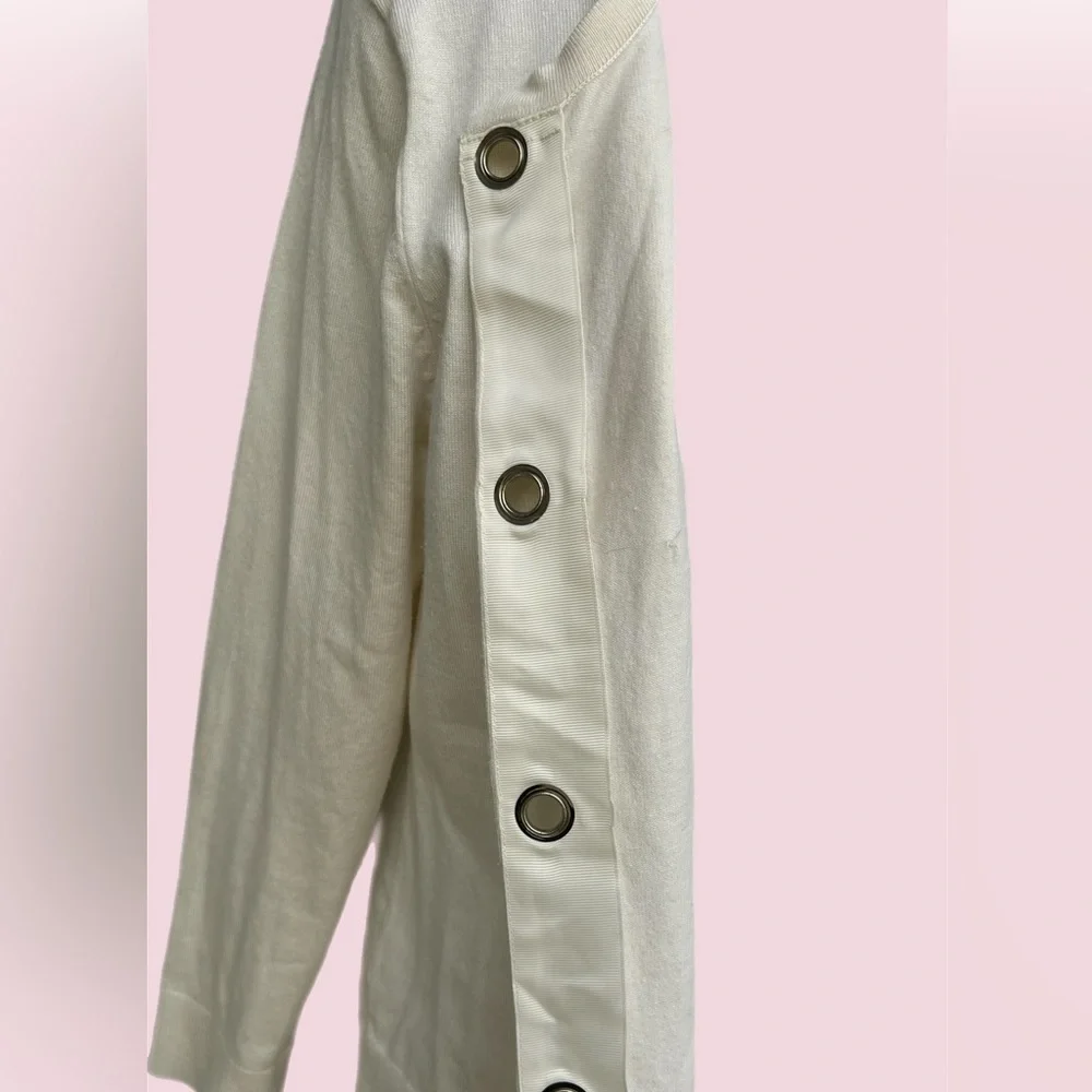 philosophy Cream Off White Light Knit Jacket Cardigan Large Lg - Picture 5 of 9